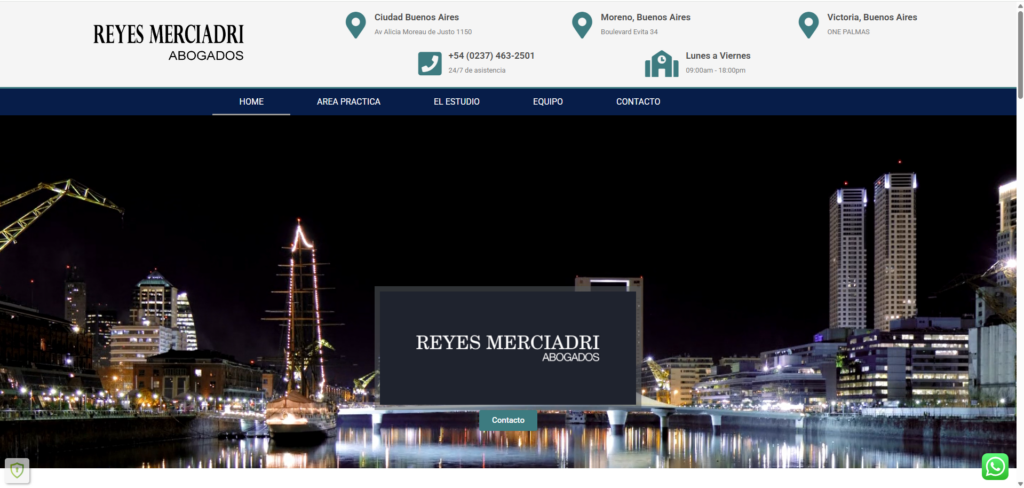 Reyes Merciadri Abogados – Diseño Web
