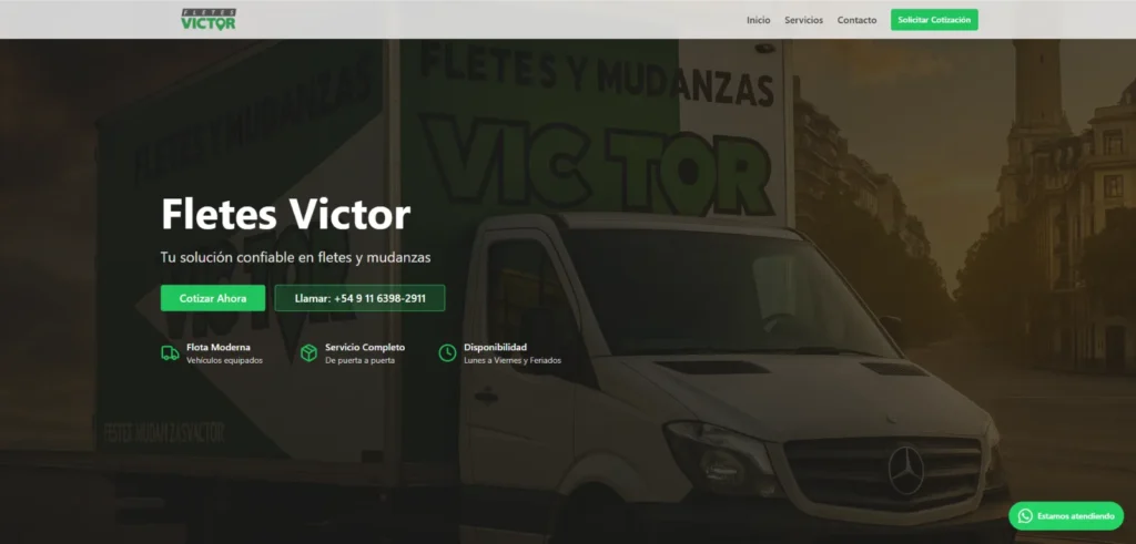 Diseño web – Mudanzas y Fletes Victor