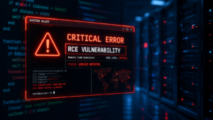 Captura de pantalla de una alerta de error crítico del sistema en WordPress sobre fondo azul con ícono de advertencia.